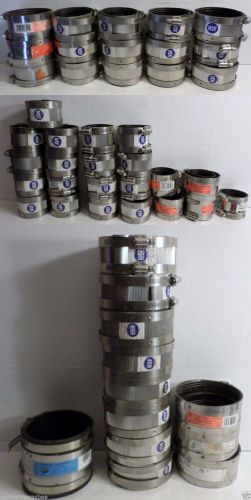 Surplus contractor lot 53 band-seal couplings rubber clamps 2&#034; 3&#034; 4&#034; fernco nfs for sale