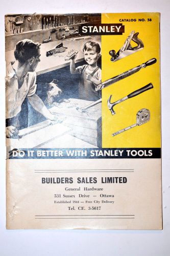 Vintage STANLEY USA: STANLEY CATALOG No. 58 #RR218 plane hammer measuring chisel