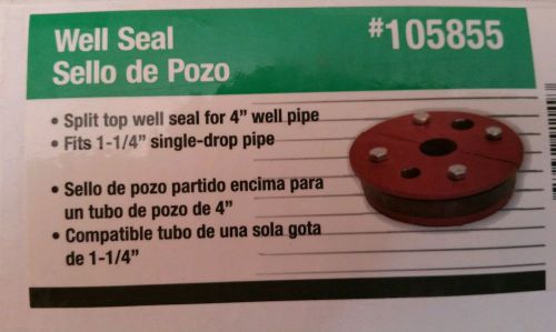 Split Top Well Seal For 4&#034; well pipe. Fits 1-1/4 single drop pipe.