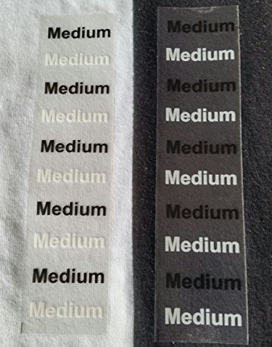 InStockLabels.com Medium New Modern Style Clear Clothing Size Stickers For