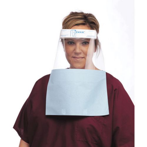 Face shield with drape 50 pk for sale