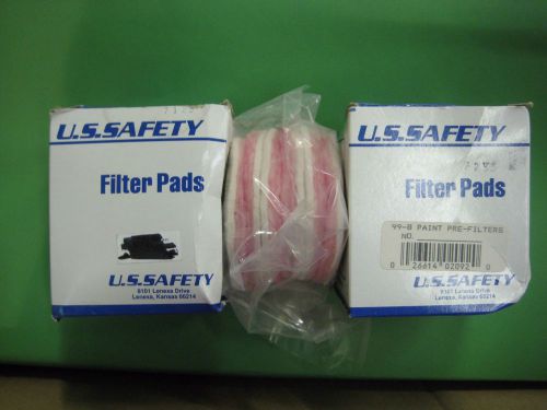 Us safety  filter pads 158-t-15 lot of 2 boxes 6 in each 99-8 paint pre filters for sale