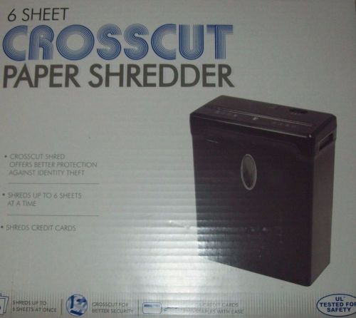 6 Sheet Crosscut Paper Credit Cards Shredder New in Box