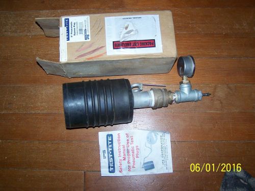 Ips #83676 test*tite 6&#034; pneumatic bypass test plug w/15 psi pressure gauge for sale