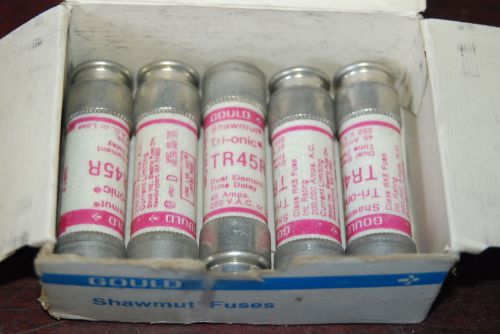 Shawmut Fuses, Gould, TR45R, LOT OF 5, 45 Amp, 250 Volts, NEW in Box