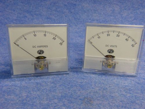 LOT OF 2 EPSCO PANEL METERS DC AMPERES/ DC VOLTS