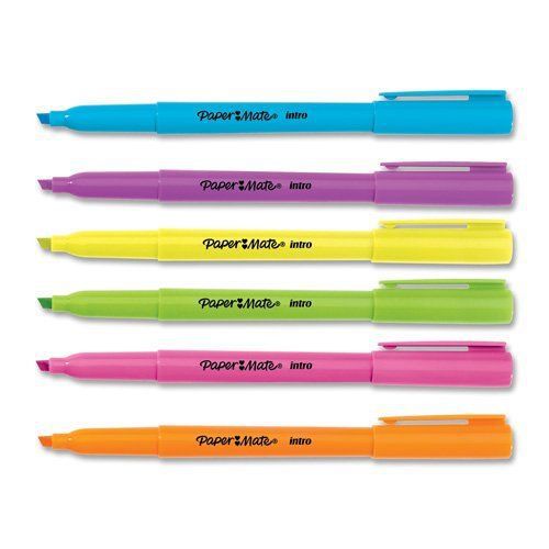 Paper Mate Intro Micro Chisel Tip Highlighters, 12 Purple Highlighters (22719)