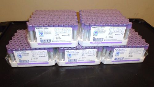 Lot of 500 BD Vacutainer K2 EDTA 5.4mg Blood Collection Tubes Lavender 367856