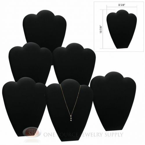 (6) 10 7/8&#034; black leather padded pendant necklace display easel presentation for sale