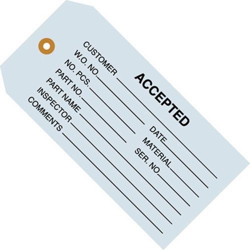 Aviditi G20011 13 Point Cardstock Accepted Inventory Tag, 4-3/4&#034; Length x 2-3/8&#034;