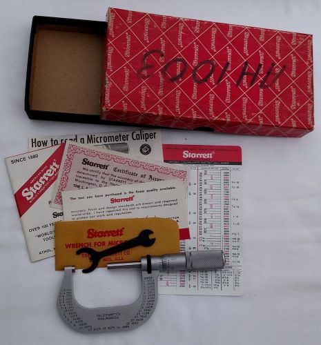 Starrett No. T2FL 1”-2” Outside Micrometer with friction thimble – EDP 50017