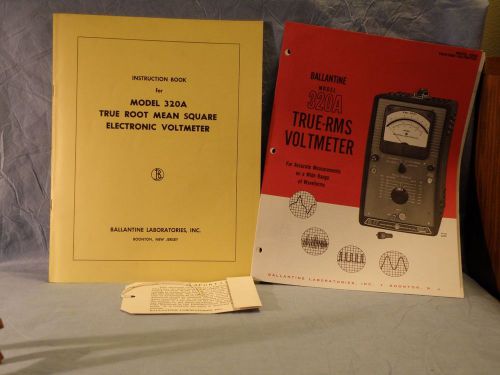 Ballantine Model 320A True-RMS Voltmeter Instruction Booklet +