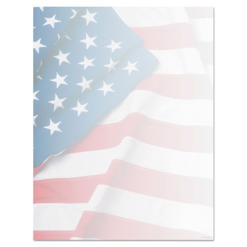 Design Paper, 24 lbs., Flag, 8 1/2 x 11, Blue/Red/White, 100/Pack