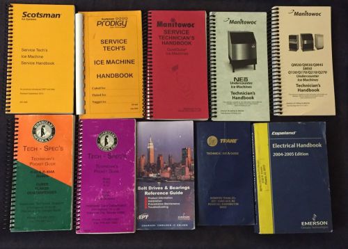 Lot of 10 ice machine books refrigeration hvac manitowoc scotsman hoshizaki for sale