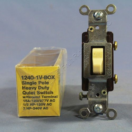Eagle ivory commercial single pole quiet toggle wall light switch 15a 1240-1v for sale