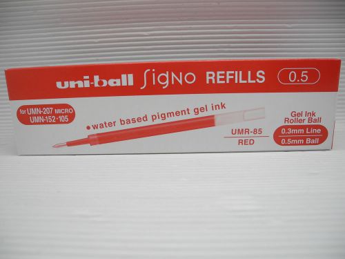 12pcs UNI-BALL UMR-85 0.5mm roller ball pen only refill RED(Japan)