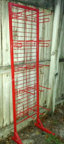 Retail Store Wire Heavy Duty Hooks Tall Floor Display Red Rack Fixture