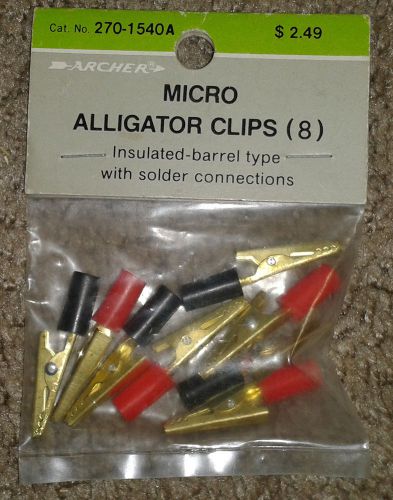 NEW Radio Shack 270-1540A Micro Alligator Clips, Bag of 8