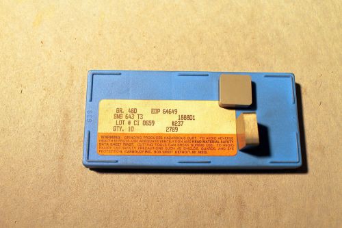 10 CARBOLOY CERAMIC INSERTS  SNG 643T3  C3D12