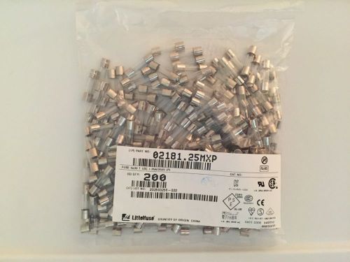 New 200x littelfuse 02181.25mxp fuse glass 5x20mm 1.25a 250v time delay for sale