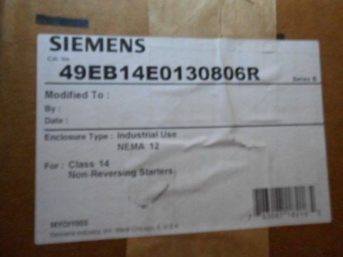 Siemens 49EB14E0130806R Non Reversing Starter and Contactor