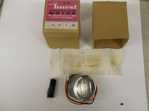 DA Hurst Synchronous Motor 150in-oz @ 1RPM 115V 60Hz 5W Instantly Reversible NOS