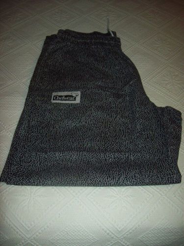 Men&#039;s Black &amp; White Chefwear Pants Size XL   Nice Condition.
