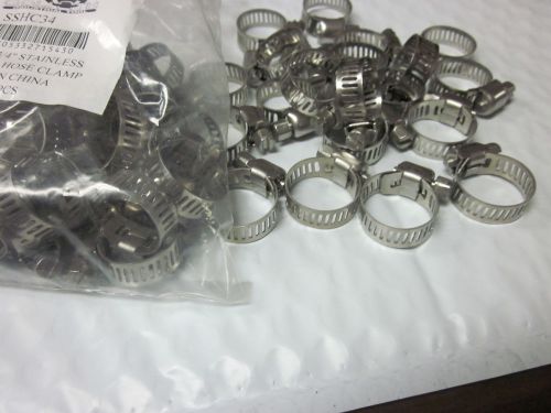 50pc 3/4&#034; clamp stainless steel hose clamps 1/2&#034; - 3/4&#034; goliath industrial tool for sale