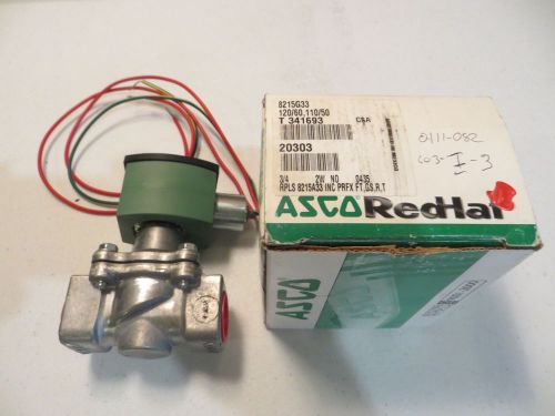 New asco 3/4&#034; aluminum solenoid air valve, 247,500 btuh max (120v) 8215g33 for sale