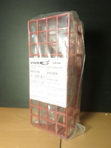 Vwr red plastic 40-position 20mm culture test tube rack support 89215-784 for sale