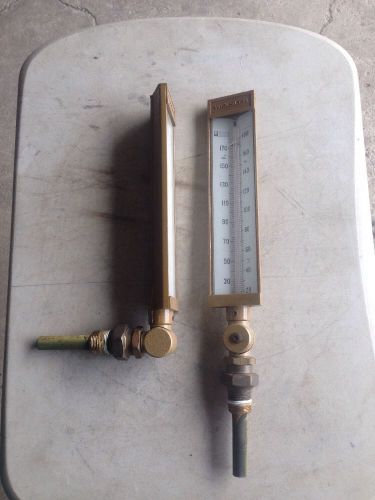 Weksler industrial thermometer 0-180 deg f adjustable.b 17-128 w/brass adap 2pcs for sale