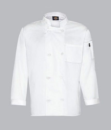 Dc118 8 button dickies chef coat long sleeve white 4xl for sale