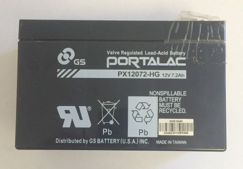Portalac Valve Regulated 12V 7.2Ah Lead-Acid Battery PX12072-HG NEW