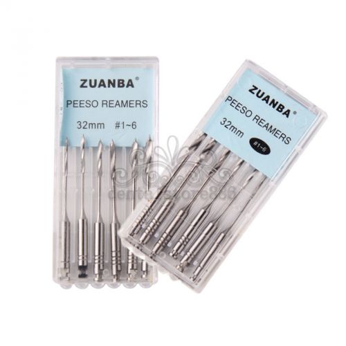 2 Packs Dental Dentsply Endo Niti Files  Peeso Reamers Burs 32MM 1-6#