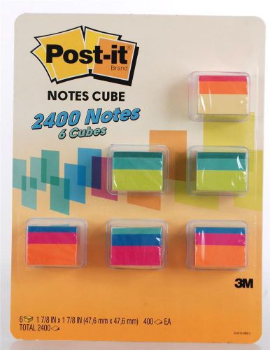 Post-It Notes Cube 2400 Note 6-pack 3M 1.8 x 1.8 A World of Color Bright Square