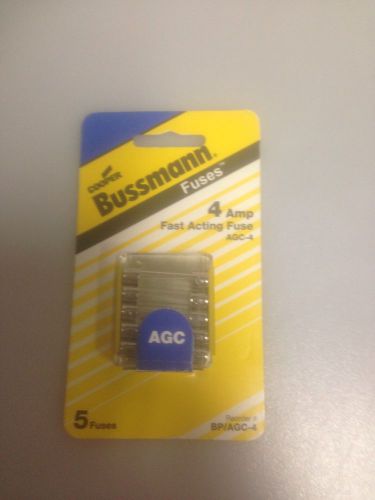 BUSSMAN 5 IN THE PACK FUSES , 250V  4  AMP - USA