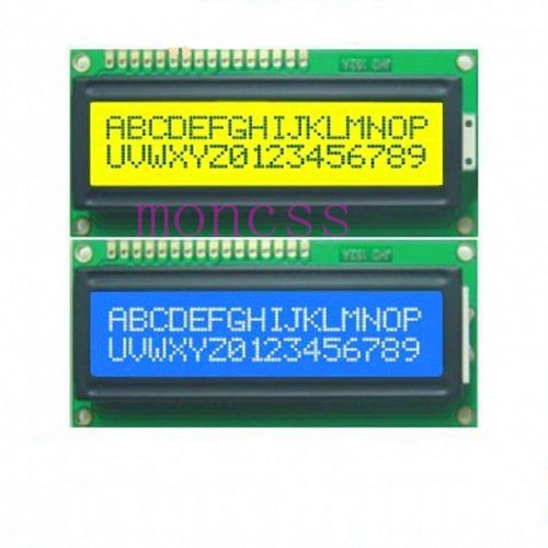 1pcs Blue + 1pcs Yellow Backlight 1602 HD44780 LCD Display 5v LCM For arduino