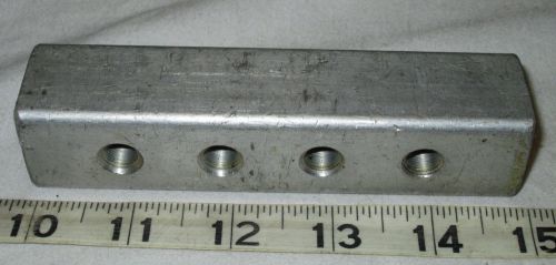 Aluminum  manifold block 10 ports (8) 1/8&#034;npt, (2) 3/8&#034; npt for sale