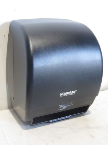 MONOGRAM 247 ELECTRONIC AUTOMATIC HANDS FEE PAPER TOWEL ROLL DISPNSER IN BLACK