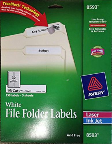 Permanent File Folder Labels with TrueBlock(R) Technology Laser/InkJet 2/3&#034; x...