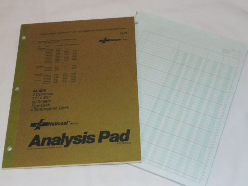 National analysis columnar pad lot 4 columns 90 sheets 11&#034; x 8 1/2&#034; for sale