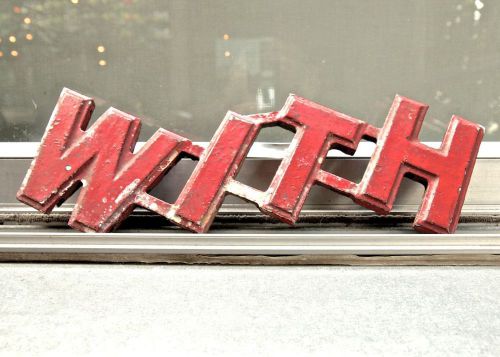 Wagner Sign Letter &#034;WITH&#034; Marquee Display Aluminum Hanging Industrial Letters