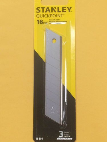 Stanley quickpoint snap-off 8 point blades l series 18mm 3-pack part# 11-301 for sale