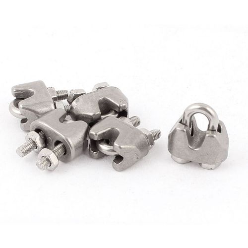 3mm 1/8&#034; Stainless Steel Wire Rope Cable Clamp Fastener 5pcs