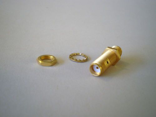 Connector sma radiall  -r125720000- rf adapter, female to female bulkhead,50ohm for sale