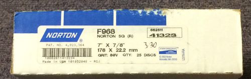 NORTON 66261141323  7&#034; x 7/8&#034; F968  80V-Grit Discs SG, Box Of 25, New