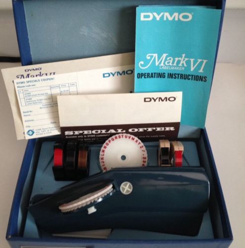 Dymo mark  vi m-6 label maker kit bundle 2 disks with 5 rolls tape complete for sale