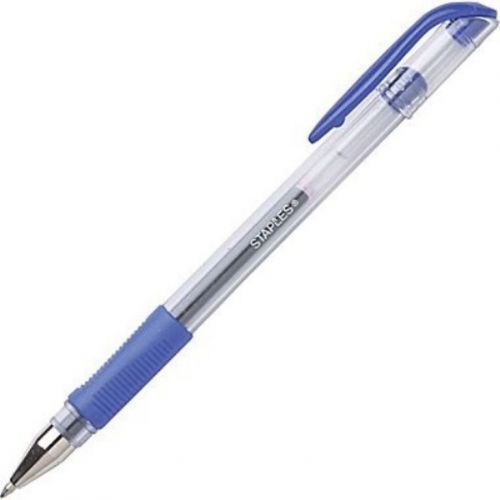 2X Staples Medium Point 0.7 Gel Stick Pens Blue 11245 ------  2 boxes of 12 each