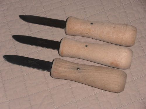 Set of 3 Dexter Russell Oyster Knives Hardwood Handle stain Free High Carbon