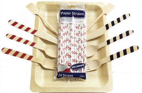 Disposable wooden cutlery- Tailgate Kit Ohio State
